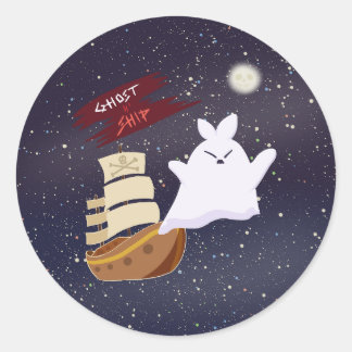 Adesivo de Halloween de Navio Fantasma Assustador