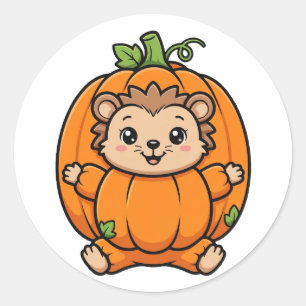Adesivo de Halloween deouriço Cute Pumpkin