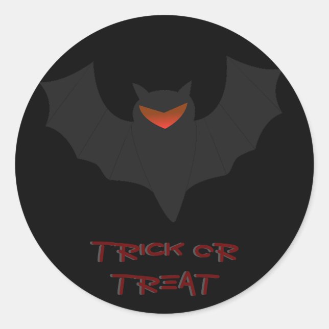 Adesivo de Halloween do Morcego Mal-humorado (Frente)