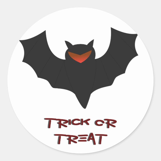 Adesivo de Halloween do Morcego Mal-humorado (Frente)