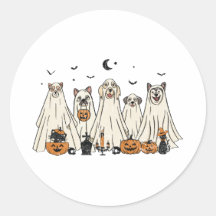 Adesivo de Halloween dos Cães Fantasmas