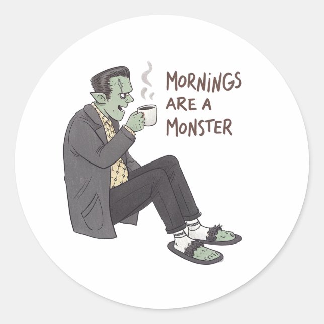 Adesivo de Halloween para impressão do monstro das (Frente)
