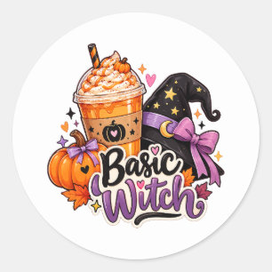 Adesivo de Halloween Temático de Bruxa Básica da M