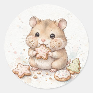 Adesivo de Hamster de Biscoito de Natal