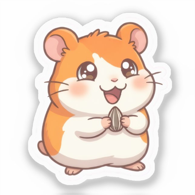 Adesivo de Hamster Dourado Fofo (Frente)