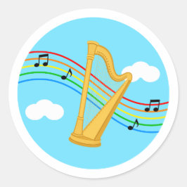 Adesivo de Harpa Céu Arco-íris Música Crianças
