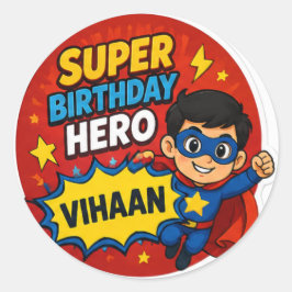Adesivo de Herói de Aniversário Super Personalizad