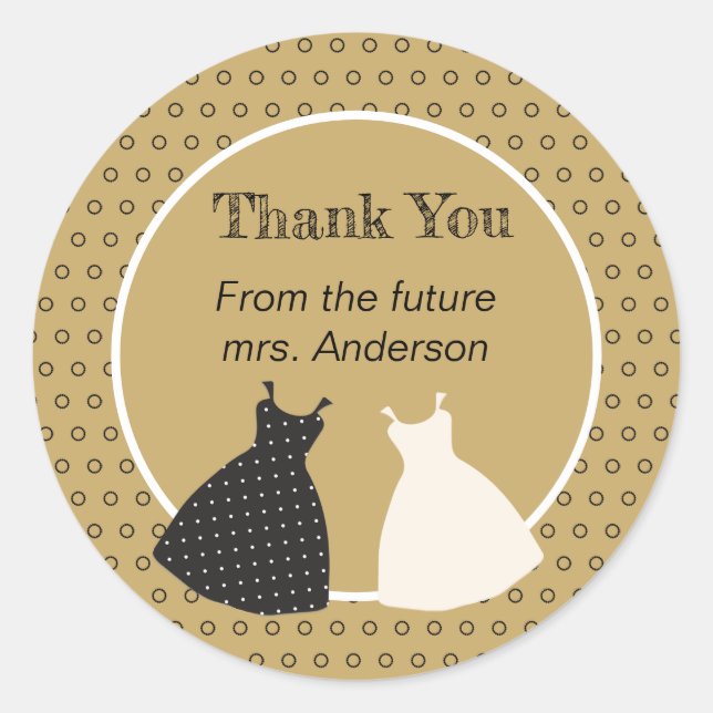 Adesivo de Ilustração de Chuveiro de Noiva Fofo (Frente)