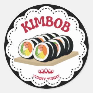 Adesivo de Ilustração de Kimbap K-Food
