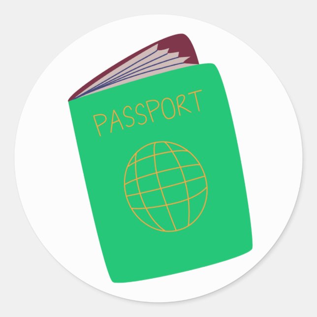 Adesivo de Ilustração de Passaporte de Viagem Mini (Frente)