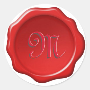 Adesivo de imagem de selo de cera vermelho com mon