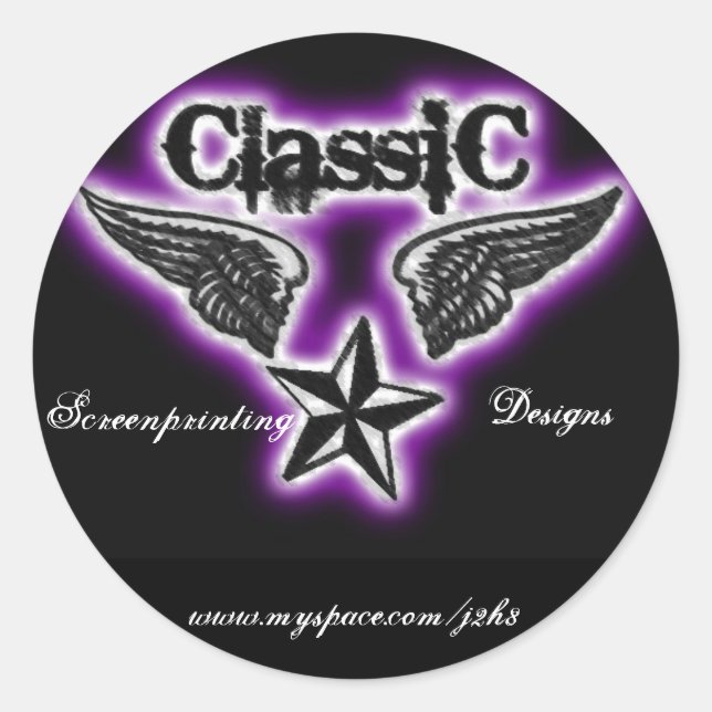 Adesivo de impressão de ecrã clássico (Frente)