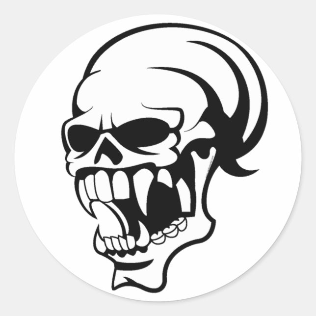 Adesivo de Impressão Preto e Branco de Caveira Ass (Frente)