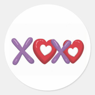 Adesivo de impressão XOXO, Dia dos Namorados