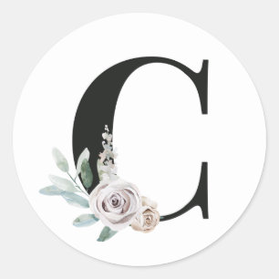 Adesivo de iniciais das férias de inverno letra C