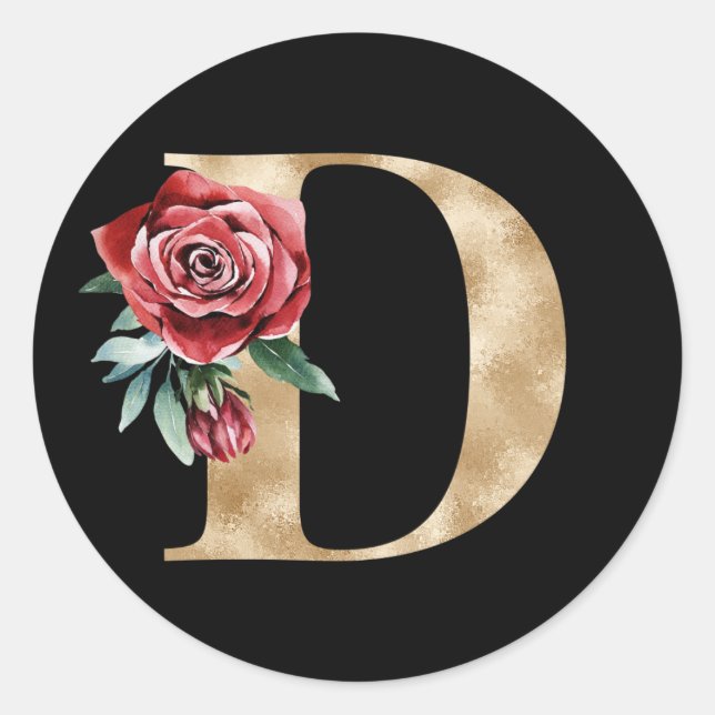 Adesivo de iniciais das férias de inverno letra D (Frente)