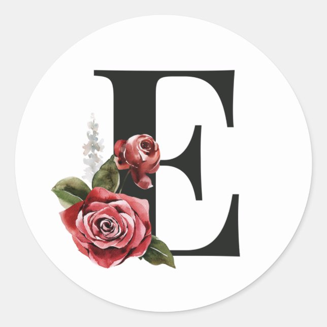 Adesivo de iniciais das férias de inverno letra E (Frente)