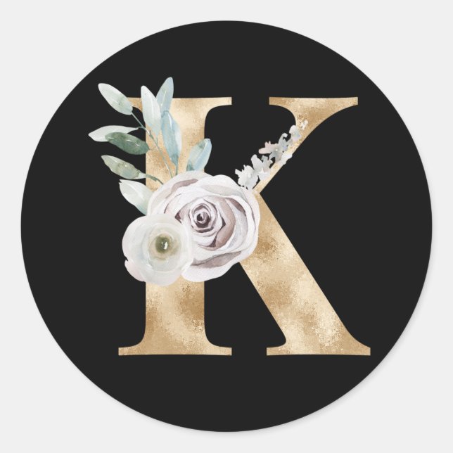 Adesivo de iniciais das férias de Inverno letra K (Frente)