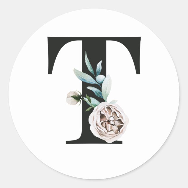 Adesivo de iniciais das férias de Inverno letra T (Frente)