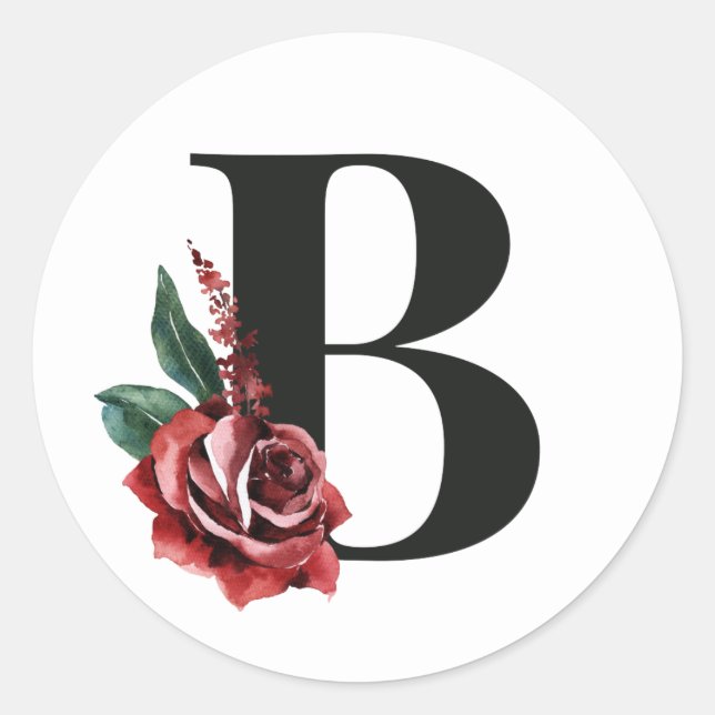 Adesivo de iniciais de férias de inverno letra B (Frente)