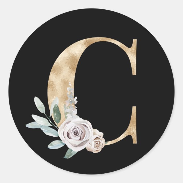 Adesivo de iniciais de férias de inverno letra C (Frente)