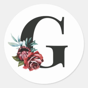 Adesivo de iniciais de férias de inverno letra G