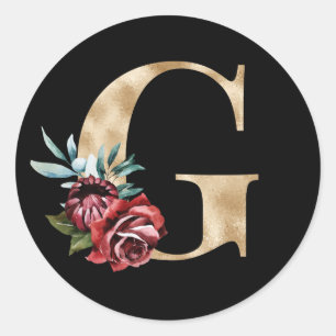 Adesivo de iniciais de férias de inverno letra G