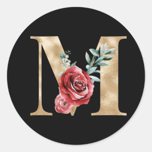 Adesivo de iniciais de férias de inverno letra M