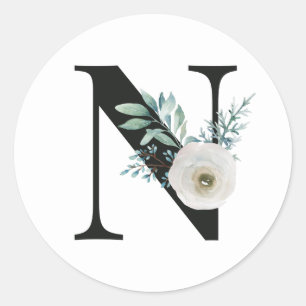 Adesivo de iniciais de férias de inverno letra N