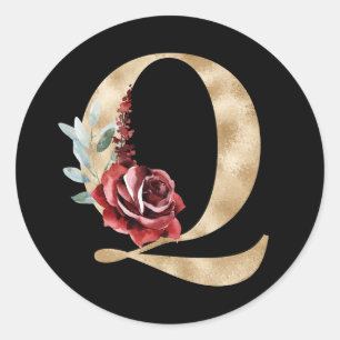 Adesivo de iniciais de férias de inverno letra Q