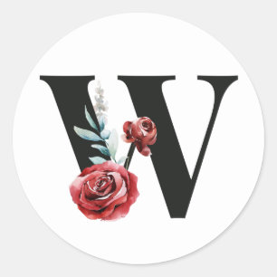 Adesivo de iniciais de férias de inverno letra W