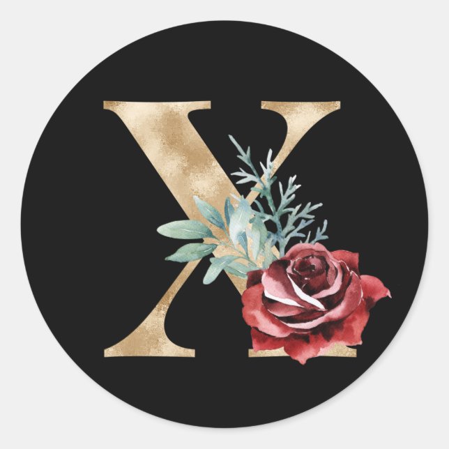 Adesivo de iniciais de férias de inverno letra X (Frente)