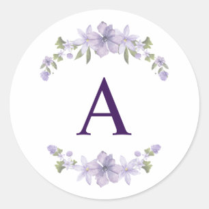 Adesivo de Inicial Floral Monograma Personalizad