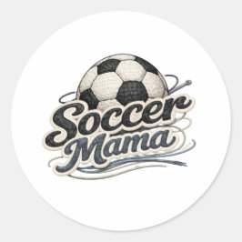 Adesivo de Insígnia Crochê de Mãe de Futebol