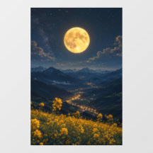 Adesivo de janela Vale da Montanha da Lua Cheia Mí