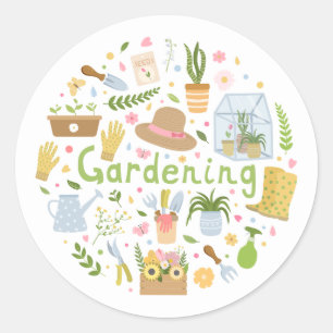 Adesivo de Jardinagem Minimalista   vibrações botâ