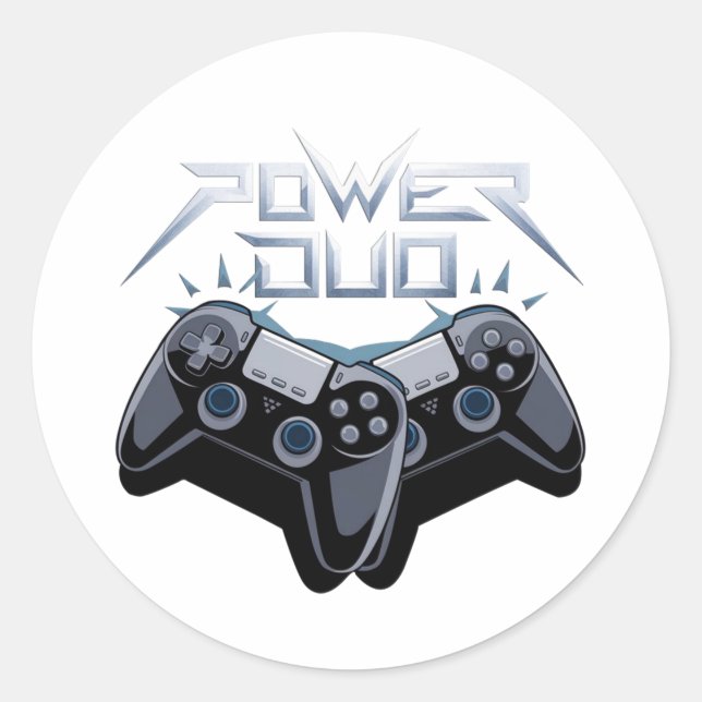 Adesivo de Jogo Cinza Esbelto Duo de Poder (Frente)