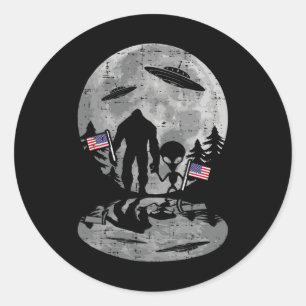 Adesivo De Julho, Alien Ufo Funny Patriotic Women Ki