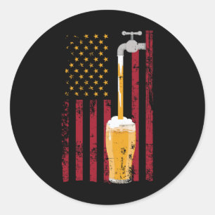 Adesivo De Julho American Flag Beer Breer