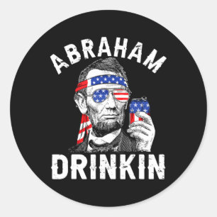 Adesivo De Julho De Abraham Bebendo Merica Abe Lincoln Bee