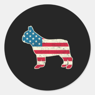 Adesivo De Julho Francês Bulldog American Flag Usa