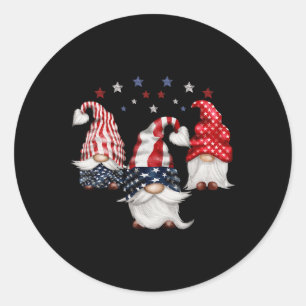 Adesivo De Julho Patriótico Gnomos Funny Cute American F
