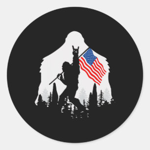 Adesivo De Julho Shirt Bigfoot Sasquatch Usa Flag American