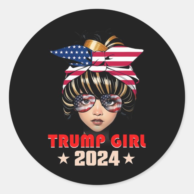 Adesivo De Julho Trump 45 47 Trump Girl 2024 (Frente)