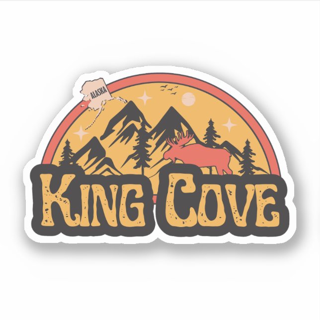 Adesivo de King Cove, Alasca (Frente)
