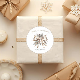 Adesivo de Laço de Natal Personalizado Elegante