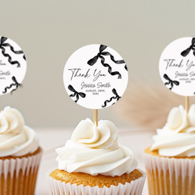 Adesivo de Laço Preto de Obrigado (Criador carregado)