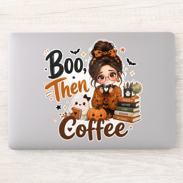 Adesivo de Laptop para Professores de Halloween Bo (Computador)