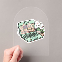Adesivo de Laptop Vibrações Legais Kawaii Fofinho