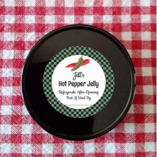 Adesivo de latas de gelatina de pimenta quente